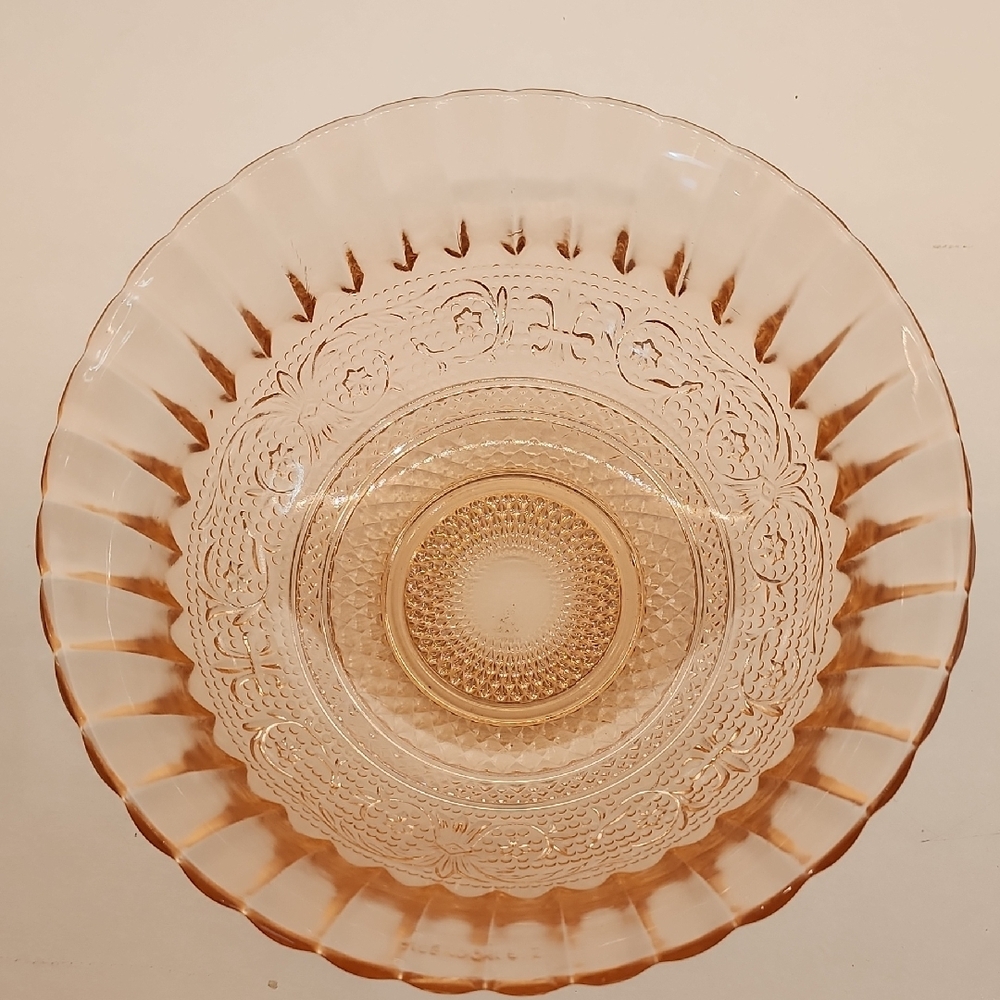 Vintage Pink Decorative Glass Bowl